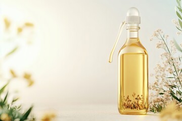 Obraz premium Golden elixir infusion: A botanical harmony for wellness and radiant health