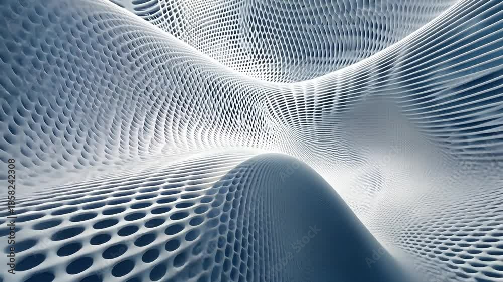 Poster abstract wave band surface creating a dynamic three-dimensional effect generative ai
