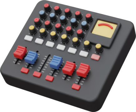 Compact Audio Mixer Console Professional DJ Sound Mixing Desk with Colorful Faders and Knobs