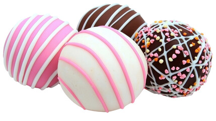 Colorful Chocolate Candy Truffles with Decorative Designs for Sweet Treat Lovers