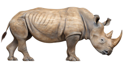 Fototapeta premium Realistic Illustration of a Rhino in Profile with Detailed Textures and Features