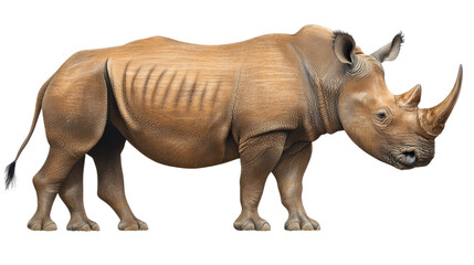 Obraz premium Realistic Rhino Illustration Showing Detailed Texture and Anatomy for Educational Use
