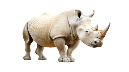 Obraz premium Realistic 3D Model of a Rhinoceros in a Neutral Position Suitable for Wildlife Illustration