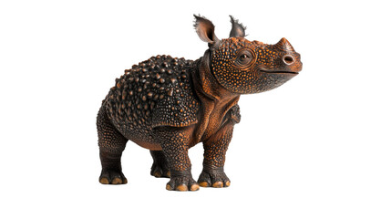 Obraz premium Realistic dinosaur model of rhinoceros-like creature with textured skin and unique features