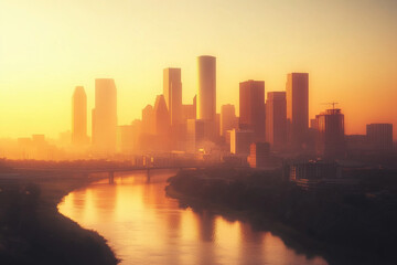 Fototapeta premium sunset over the city