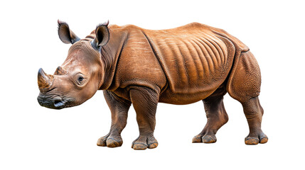 Obraz premium Realistic rendering of a standing rhinoceros showcasing unique texture and features