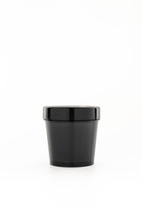 Isolated Black Cosmetic Pot for Branding Mockup