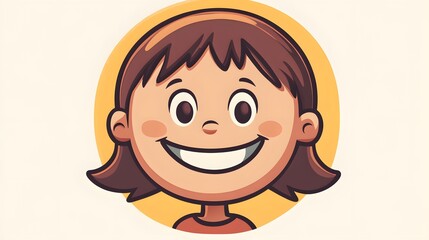 Obraz premium Cute Smiling Child Icon Cartoon Vector Illustration for Designs