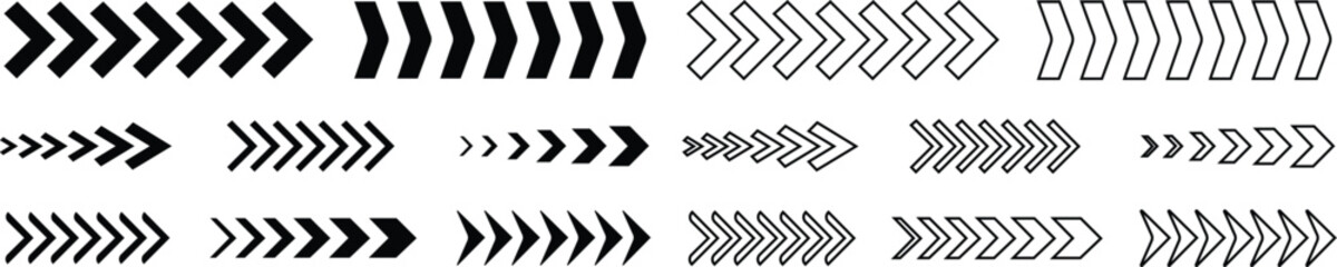 Arrows icon in flat, line set Arrow vector collection for apps and web. Cursor isolated on transparent background