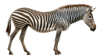 Fototapeta premium Realistic depiction of a standing zebra showcasing its unique black and white stripes in detail