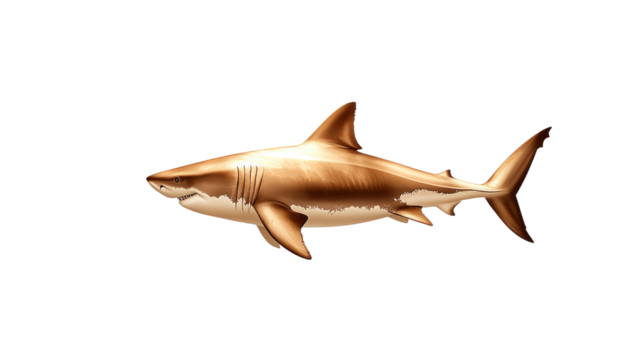 Realistic illustration of a majestic shark swimming gracefully in azure ocean waters