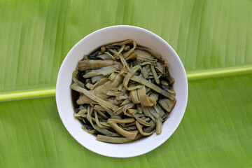 Bamboo shoot in tiliacora triandra juice