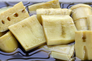 Bamboo shoot in tiliacora triandra juice