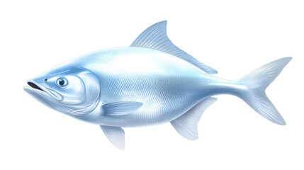 Fototapeta premium Realistic Illustration of a Blue Fish Swimming in Clear Water with Detailed Features and Texture