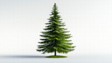 Fototapeta premium Isolated Pixelated Evergreen Tree on White Background