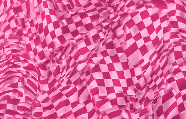ピンクのチェック柄の背景素材