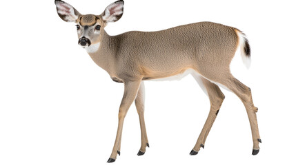 Fototapeta premium Young Doe with Soft Fur and Gentle Expression Standing Gracefully in Natural Setting