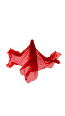 Fototapeta premium Illustration of Flowing Red Fabric Sheer Cloth Textile in Transparent Style