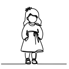 Fototapeta premium Creative one line girls sketch hand drawn doodle vector