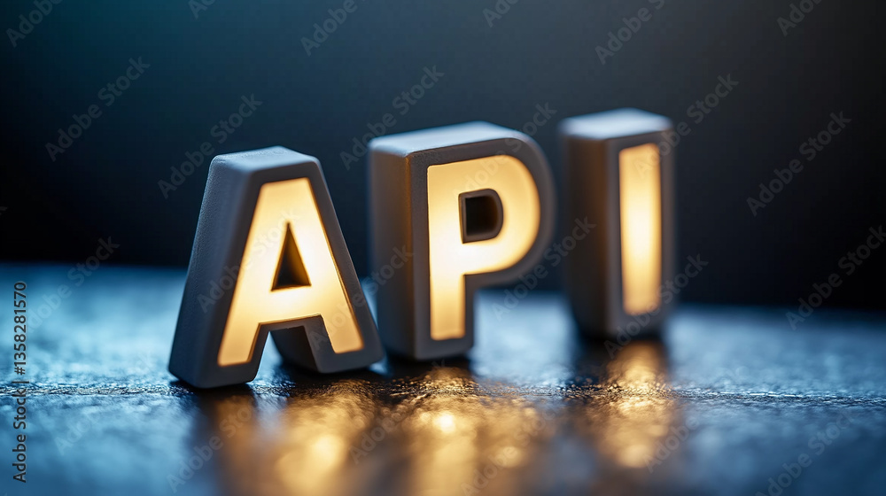 Aufkleber Illuminated api acronym signifying application programming interface
