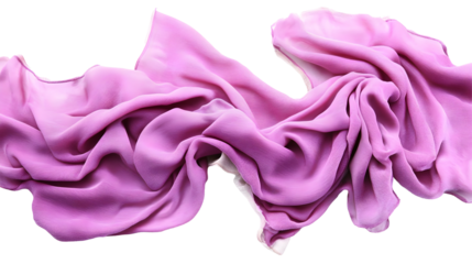 Isolated Background Crumpled Pink Fabric with Transparent Backdrop