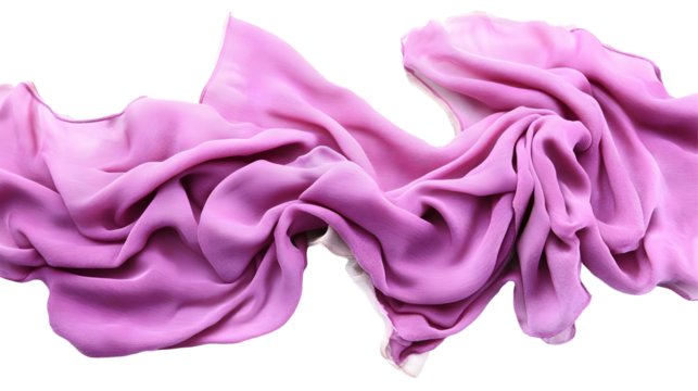 Isolated Background Crumpled Pink Fabric with Transparent Backdrop - Powered by Adobe