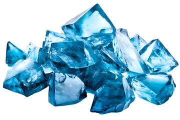 Obraz premium Illustration of Blue Ice Cubes with Transparent Background Texture Design