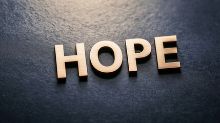 Golden hope sign representing positive expectations for the future