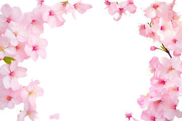 Isolated Photo of Pink Cherry Blossoms on Transparent Background