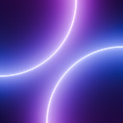 Neon Circles in Blue and Purple, Arranged Diagonally, Displaying One-Quarter Each on a Dark Background.