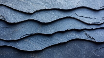 Obraz premium Layered, textured slate slabs. Deep blue tones