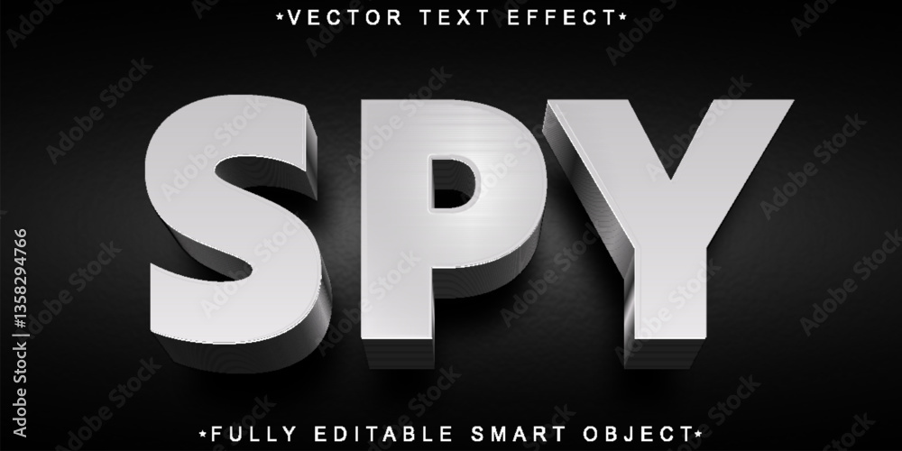 Poster black spy vector fully editable smart object text effect