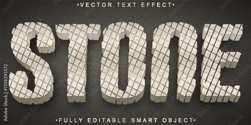Poster stone vector fully editable smart object text effect
