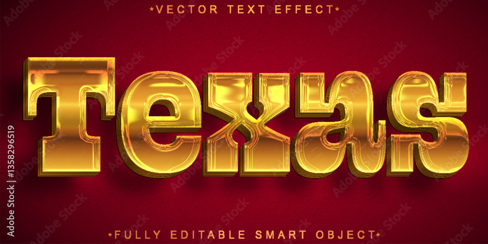 Poster brown texas vector fully editable smart object text effect