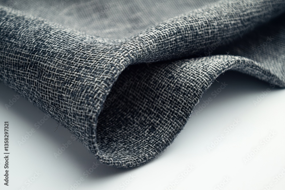 Aufkleber textured gray fabric draped elegantly showcasing waves and shadows in soft lighting