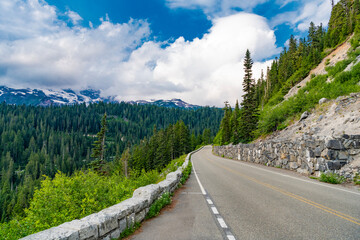 Road with mountain landscape. Landscape of mountain and road. Travel destination. Landscape route...