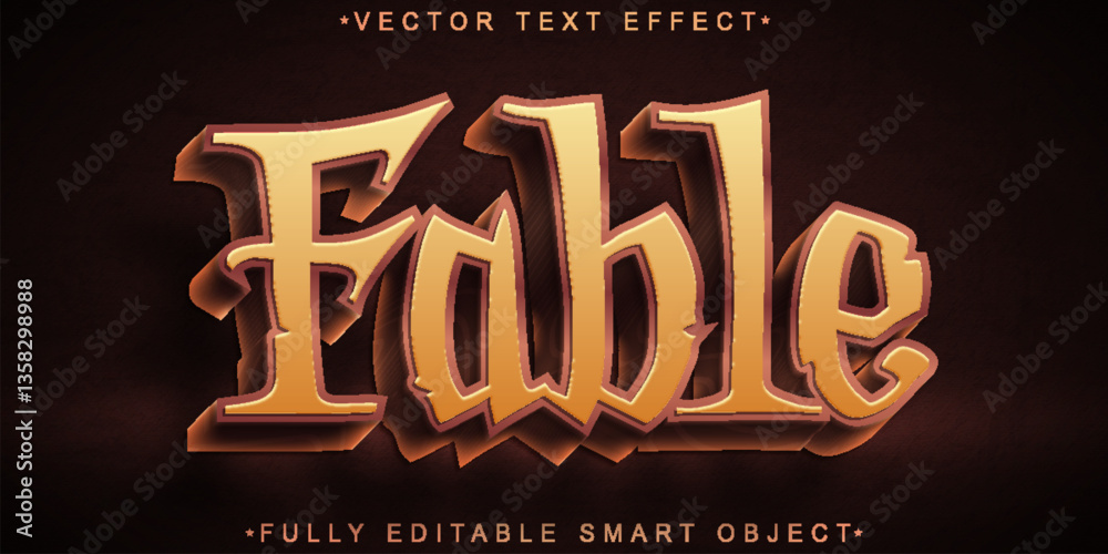 Poster fable vector fully editable smart object text effect