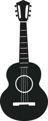 Obraz premium Vintage Acoustic Guitar Silhouette Vector – Classic Musical Instrument Illustration