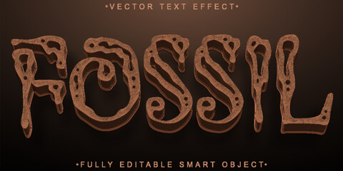 Fossil Vector Fully Editable Smart Object Text Effect © HUMA