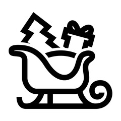 Santa Sleigh icon vector design symbol illustration