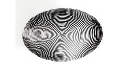 Fingerprint black isolated on transparent background
