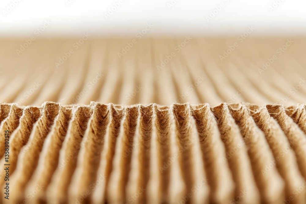 Fototapete Torn cardboard texture showing detailed layers and irregular edges in natural light suitable for crafts and design projects