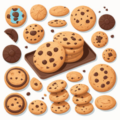 dessert, cookie, food, sweet, biscuit, bakery, background, chocolate, delicious, snack, candy, brown, homemade, bake, tasty, cake, isolated, chip, breakfast, pastry, closeup, fresh, crunchy, sugar, ve