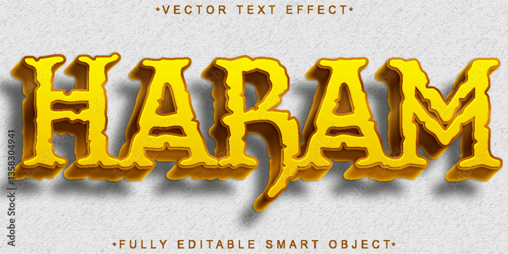Poster haram forbidden vector fully editable smart object text effect