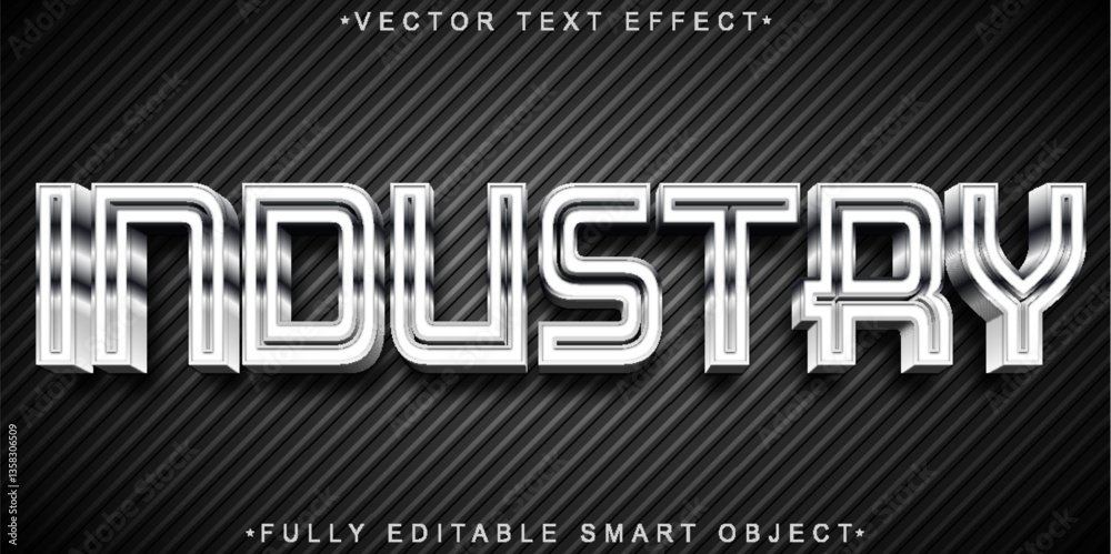 Poster industry vector fully editable smart object text effect