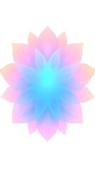 Illustration of Floral Bloom with Transparent Petals on Black Background