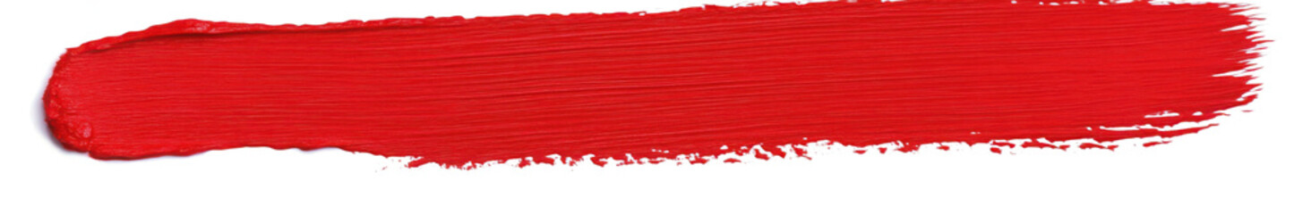 Red line of paint isolated on transparent background
