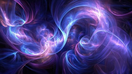 Fototapeta premium Ethereal Swirls of Light and Color in Abstract Fractal Design Capturing the Essence of Energy and Motion