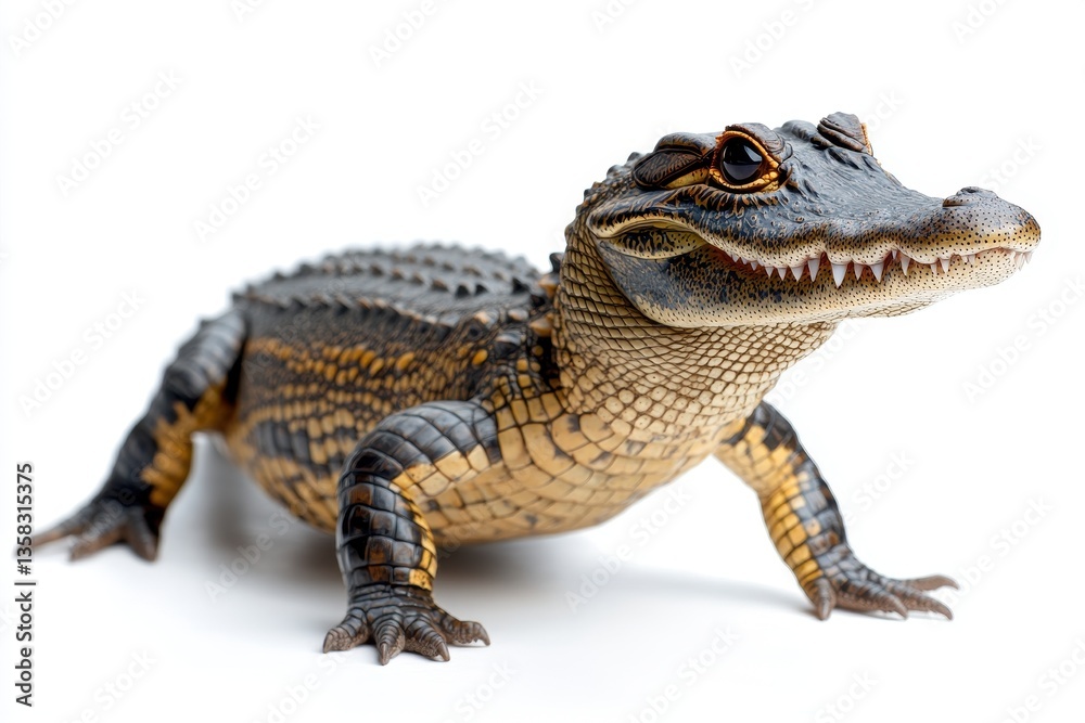 Aufkleber Unique alligator specimen resting on light background showcasing intricate textures and features in a natural pose