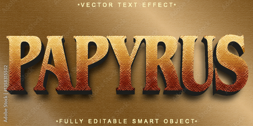 Poster papyrus vector fully editable smart object text effect